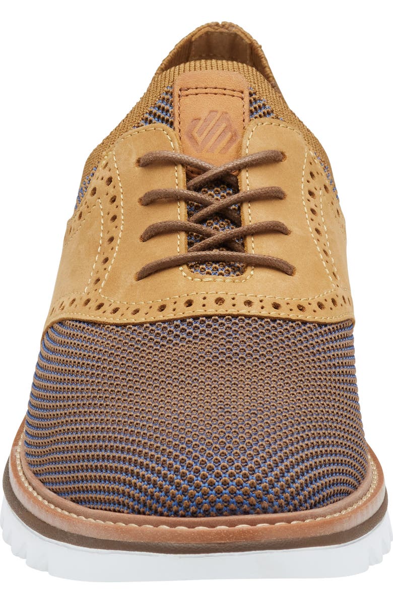 Johnston & Murphy Braydon Saddle Derby, Alternate, color, Tan Multi Knit/Tan Full Grain