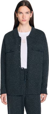 SANDRO Long rhinestone cardigan