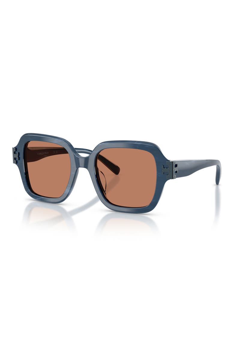 51mm Square Sunglasses, Alternate, color, NAVY MARBLE / BROWN