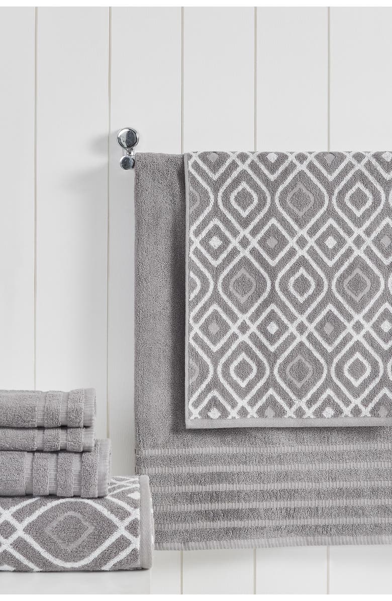 Modern Threads Yard Dyed Towel 6-Piece Set, Alternate, color, Ash Grey