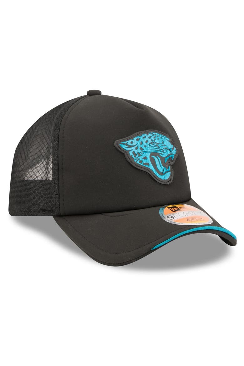 Men's New Era Black Jacksonville Jaguars 2026 Sideline Apex 9FORTY Adjustable Trucker Hat, Alternate, color, Black