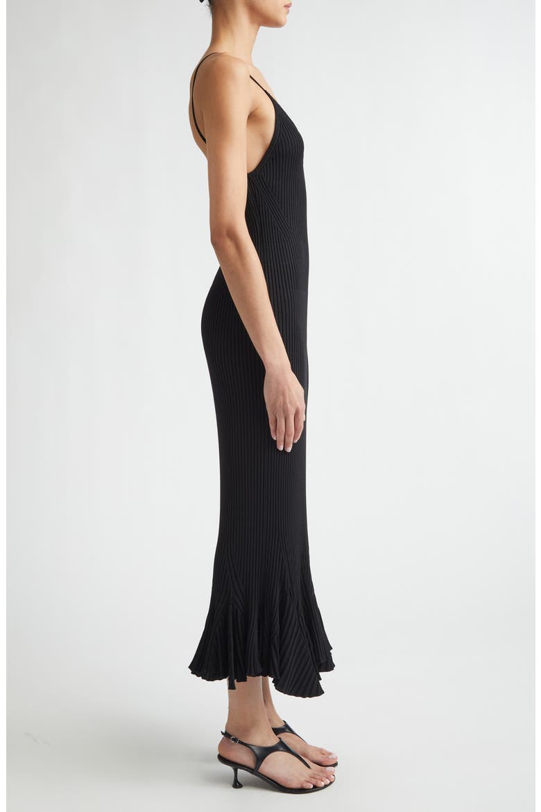 Giuditta Rib Sweater Dress, Alternate, color, BLACK