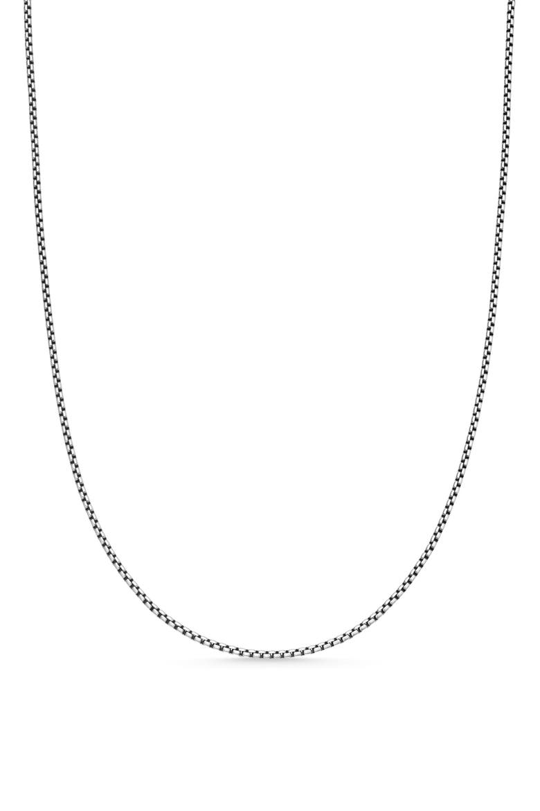 Box Chain Necklace in Sterling Silver with 14K Yellow Gold Accent, 1.7mm, Main, color, METALLIC SILVER