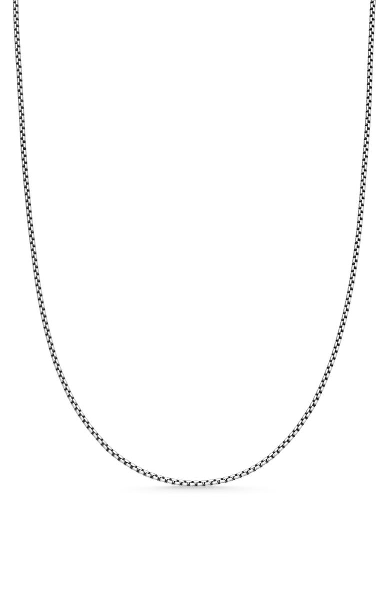David Yurman Box Chain Necklace in Sterling Silver with 14K Yellow Gold Accent, 1.7mm, Main, color, Metallic Silver
