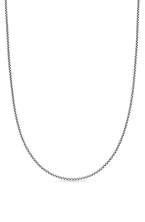 Box Chain Necklace in Sterling Silver with 14K Yellow Gold Accent, 1.7mm