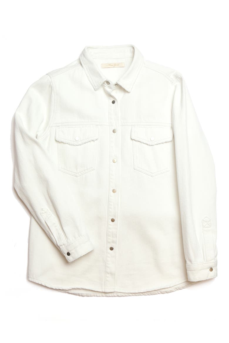 Luisa Icon Denim Jacket, Alternate, color, WHITE GOLD ICON