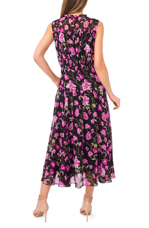 Cece Pleated Sleeveless Maxi Dress In Multi