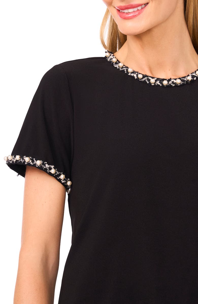 CeCe Faux Pearl Embellished T-Shirt, Alternate, color,