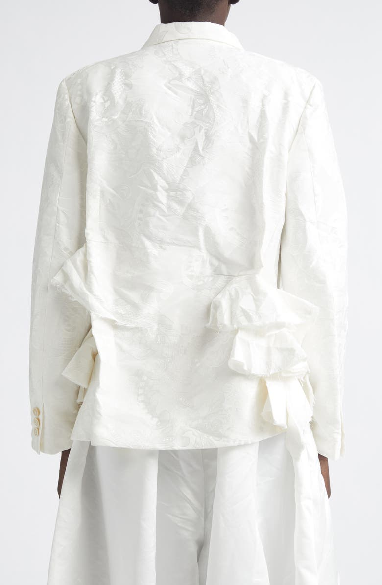 Comme des Garçons Floral Damask Single Breasted Blazer, Alternate, color, Off-White