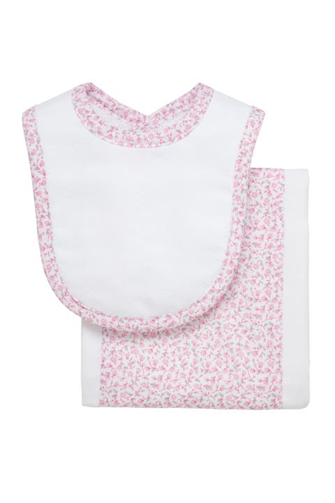 Floral Drooler Bib & Burp Set