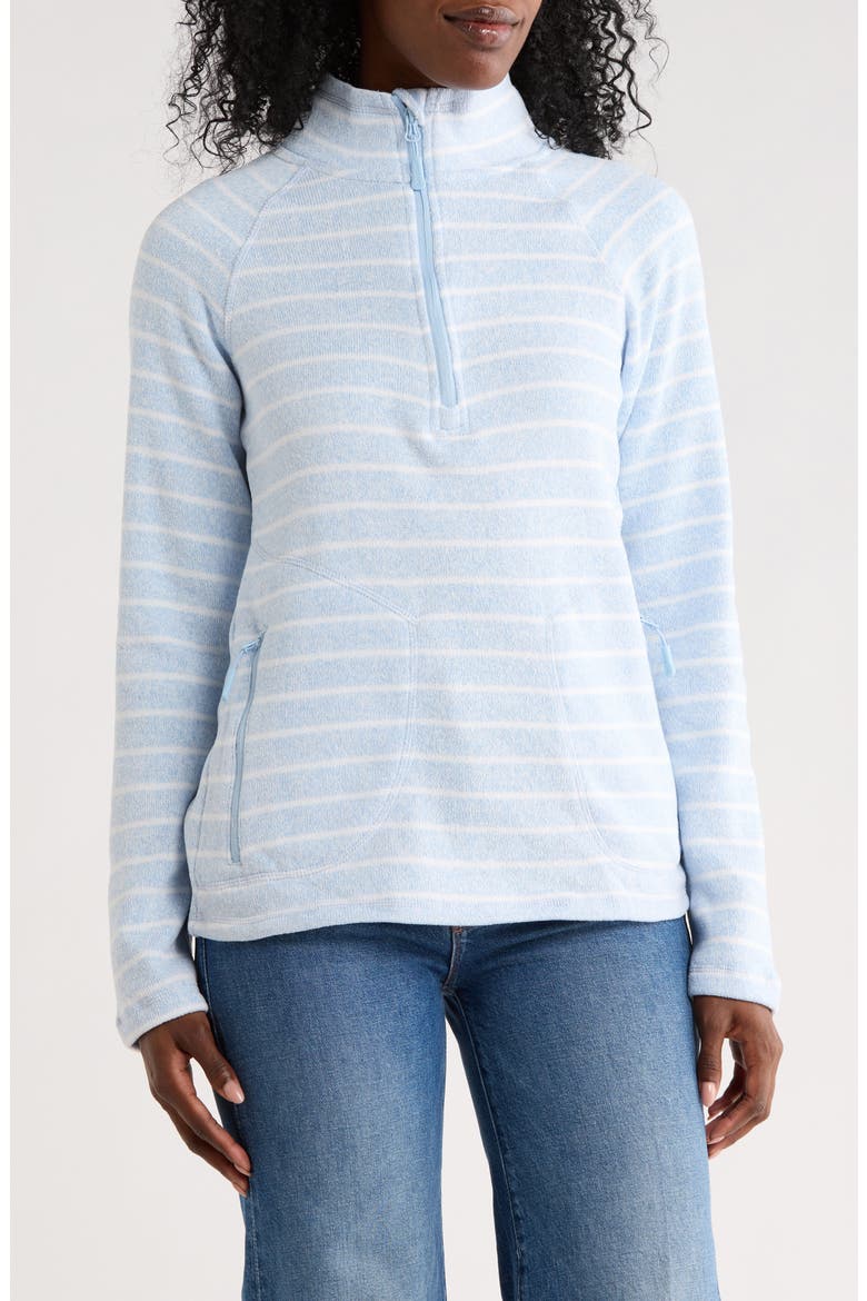 Stripe Quarter Zip Knit Insulated Jacket, Main, color, CASHMERE BLUE