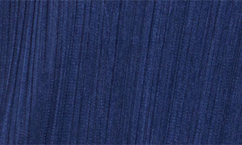 Issey Miyake Pleats Please Merry Colorblock Pleated Cardigan In Navy