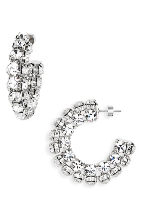 Small Crystal Hoop Earrings