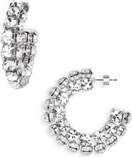 Area Small Crystal Hoop Earrings