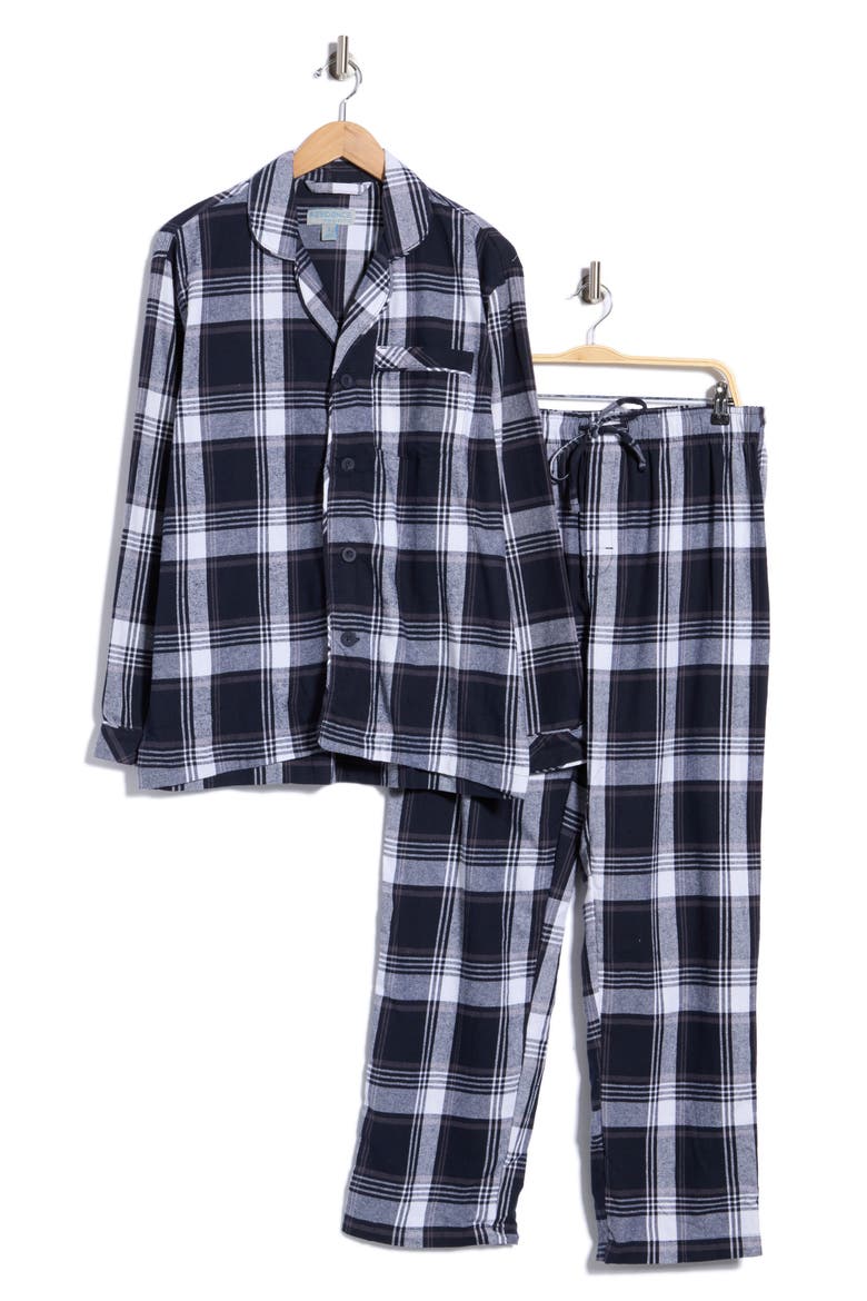 Residence Flannel Pajamas, Main, color, NAVY