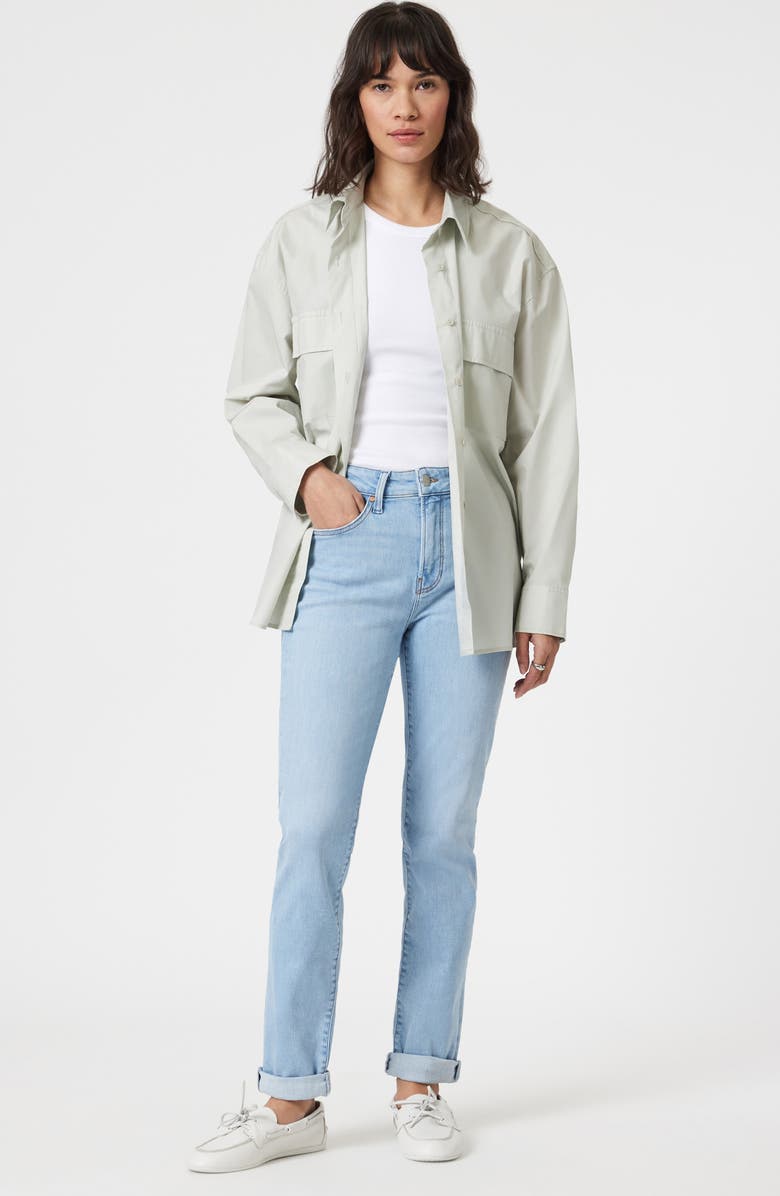 Mavi Jeans Kathleen High Waist Cuffed Slim Straight Leg Jeans, Alternate, color, Light Blue Flex Blue