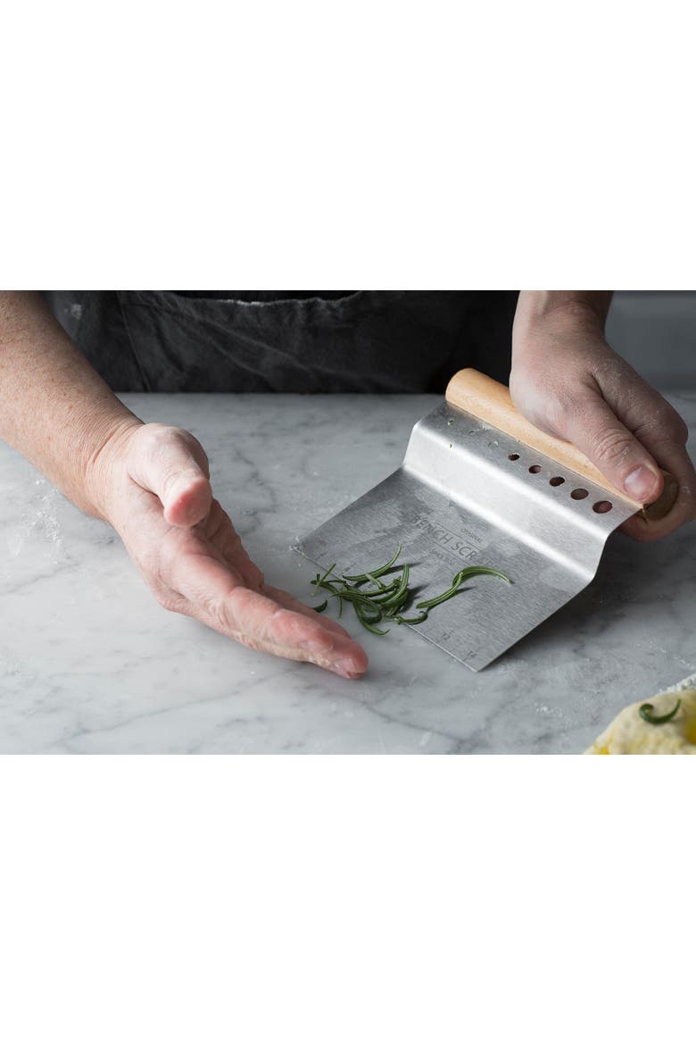 Innovative Kitchen Bench Scraper, 4-in-1 Dough Cutter with Herb Stripper, Alternate, color, Silver