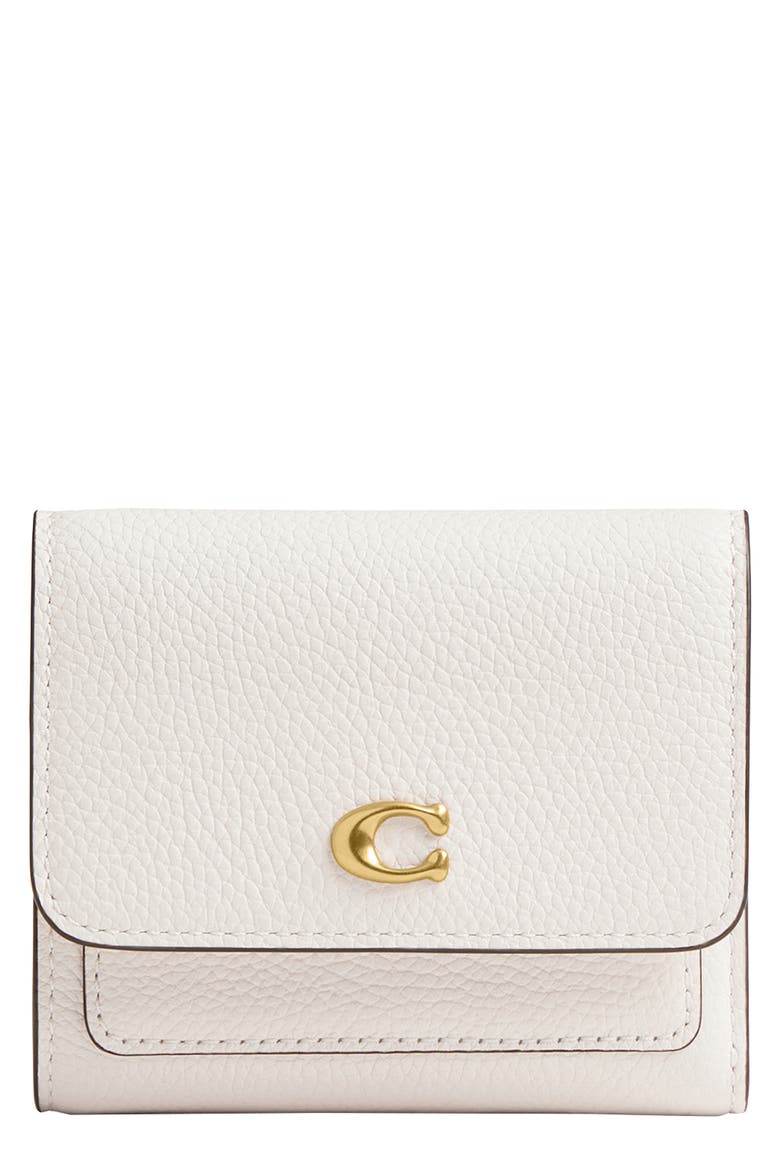 Essential Polished Pebble Leather Wallet, Main, color, CHALK