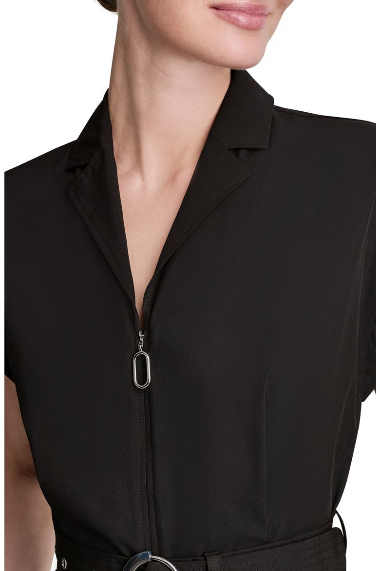 Belted A-Line Shirtdress, Alternate, color, BLACK
