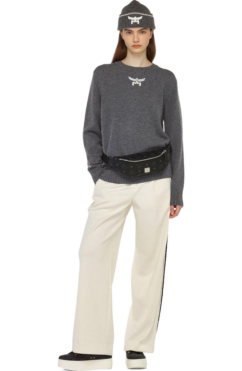 MCM Small Fursten Belt Bag in Visetos, Alternate, color, Black