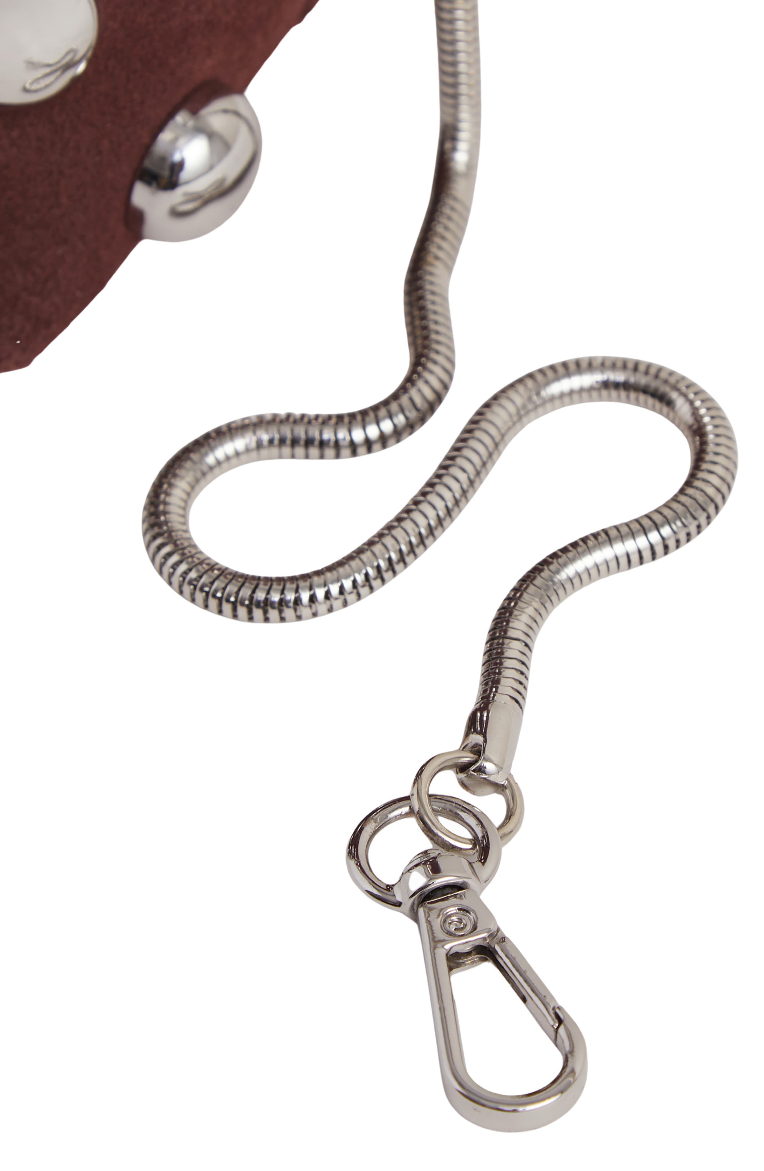 Reiss Leandra Studded Suede Clutch, Alternate, color, Oxblood