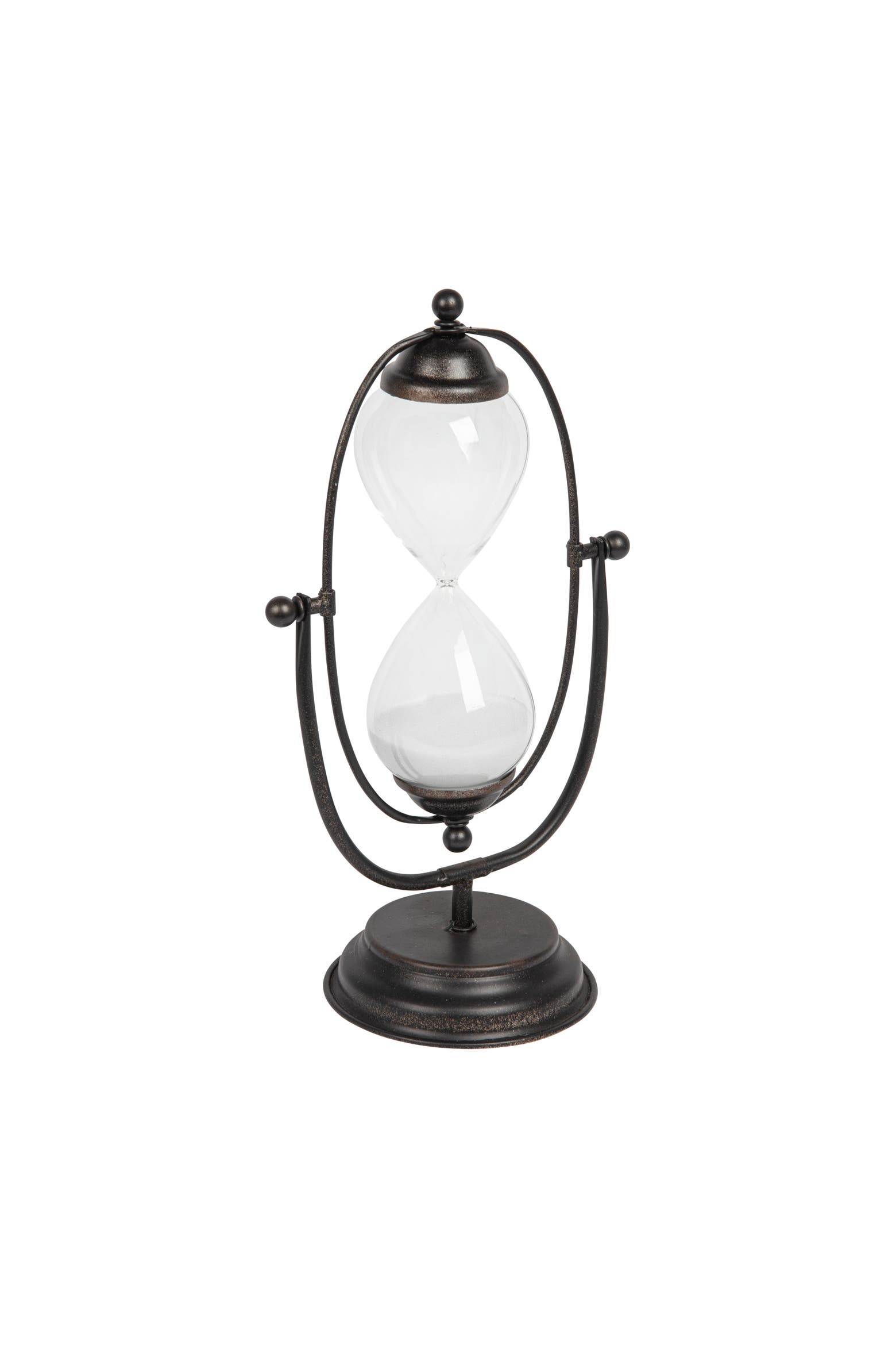 Rust Color Metal Barn Storied Home Decorative Rust Color Metal Hourglass with White Sand ...