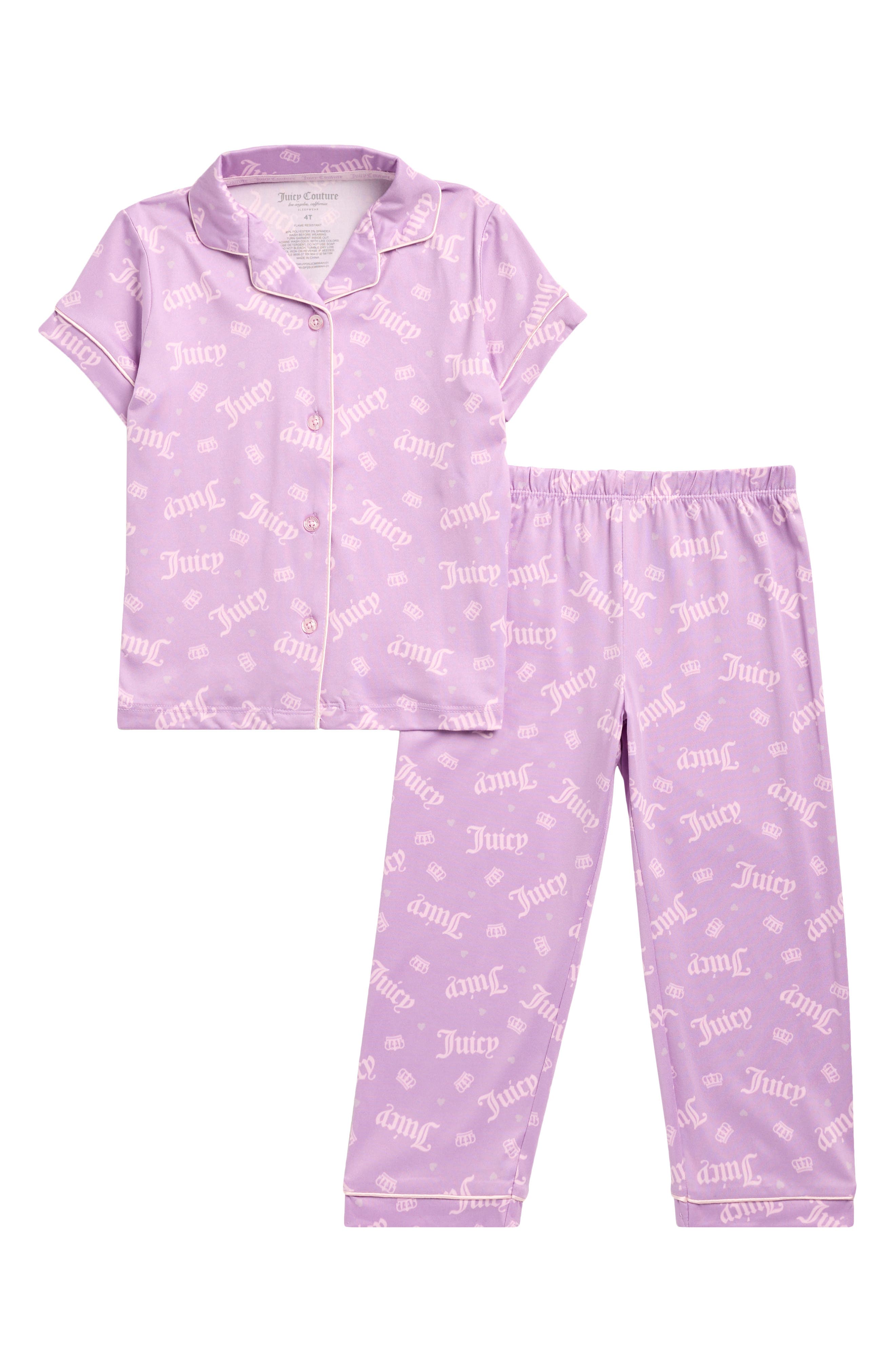 Juicy Couture Kids' Orchid Crown & Heart Pajamas (Toddler0
