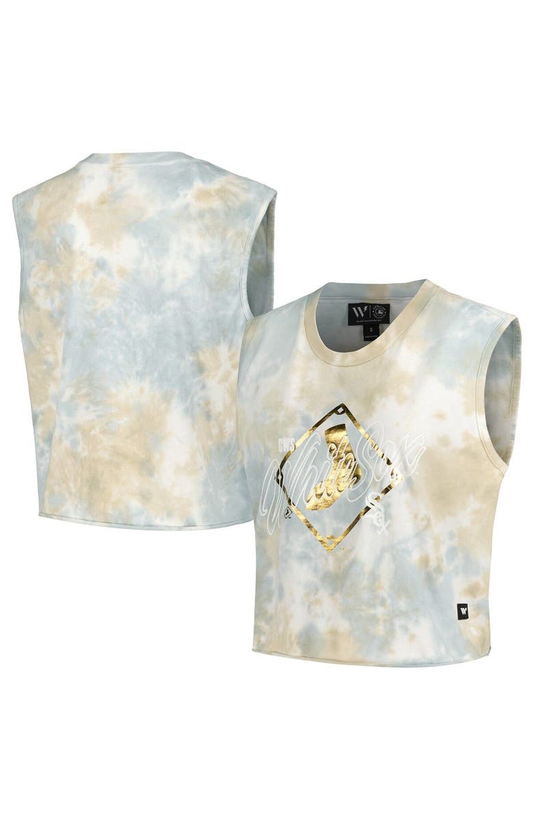 THE WILD COLLECTIVE Women's The Wild Collective White Chicago White Sox Washed Muscle Tank Top, Main, color, White