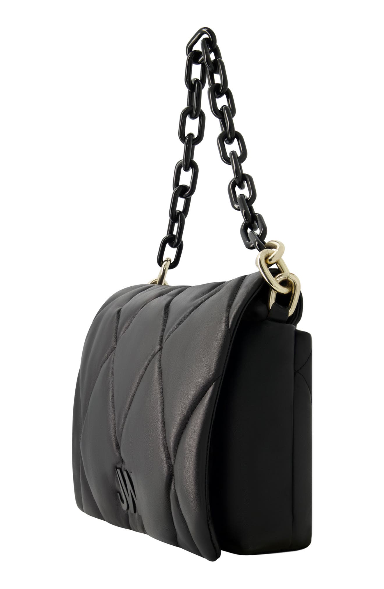 Quilted Chain Shoulder Bag, Alternate, color, BLACK