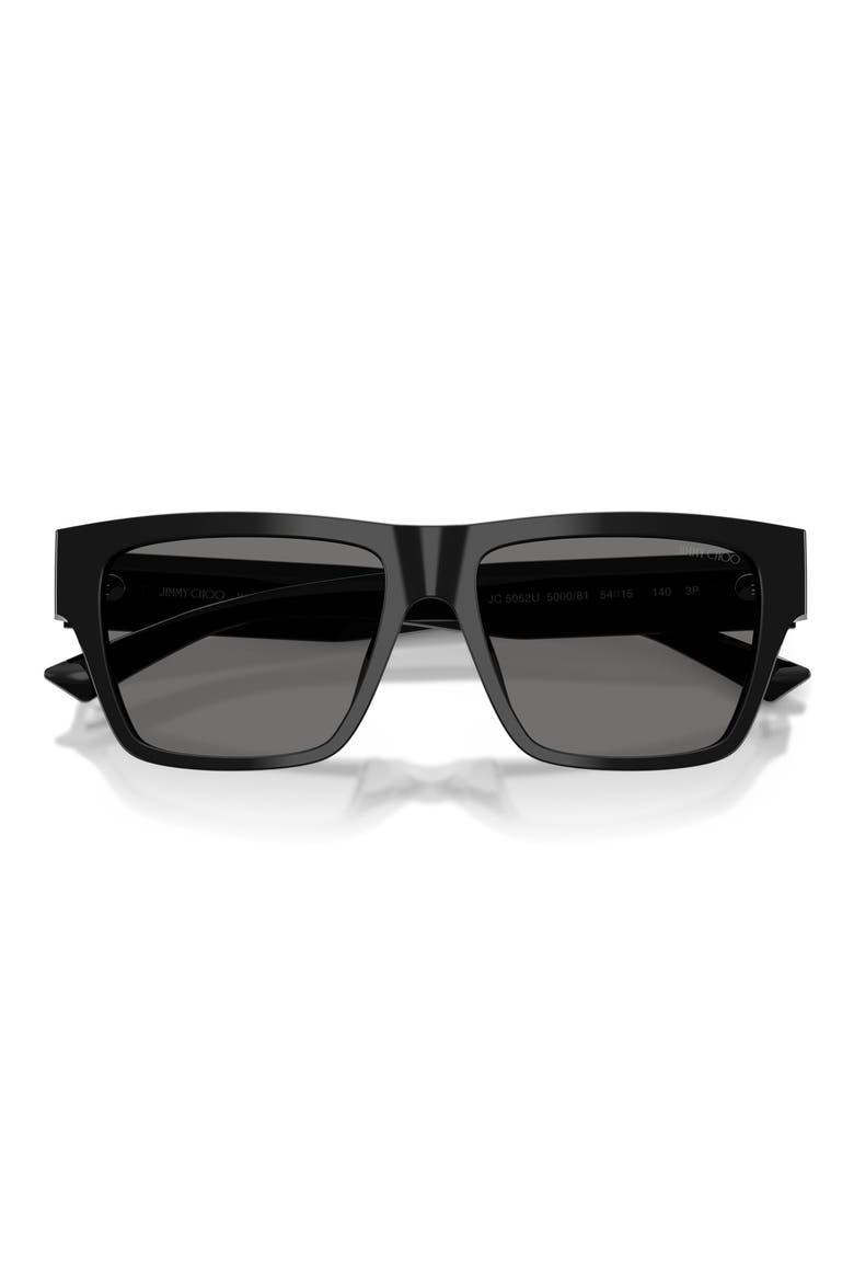 54mm Polarized Rectangular Sunglasses, Alternate, color, BLACK / POLAR DARK GRAY
