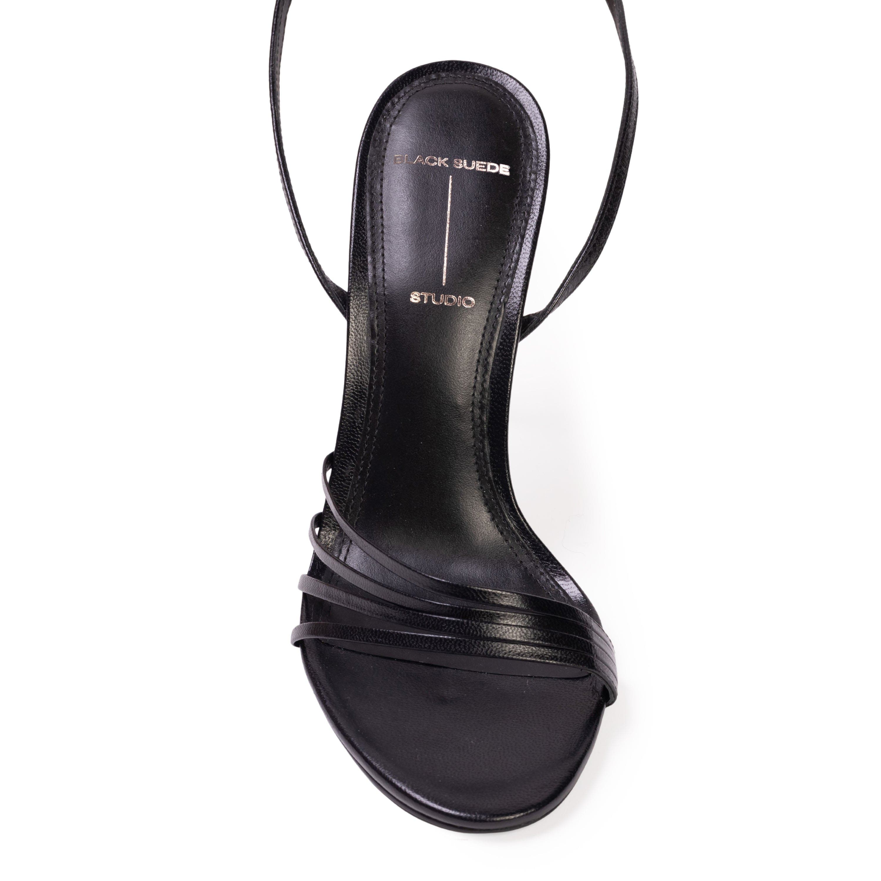 BLACK SUEDE STUDIO Ella 100 Sandal, Alternate, color, Black Leather