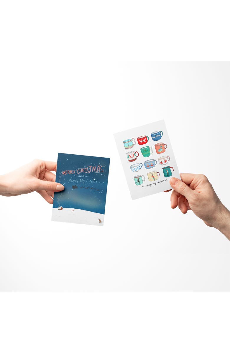 Ramus & Co Eggnog, Slay Wishes, 12 Mugs of Christmas Winter/Holiday/Christmas Greeting Card Pack Sets, Alternate, color, Multi-Pack