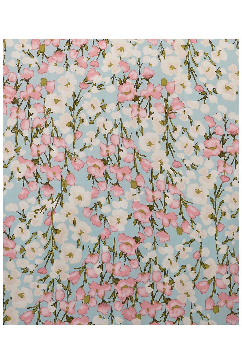 700 Thread Count Luxe Sateen Egyptian Cotton No Iron Bed Pillow Sham, Alternate, color, Aqua Breeze Floral