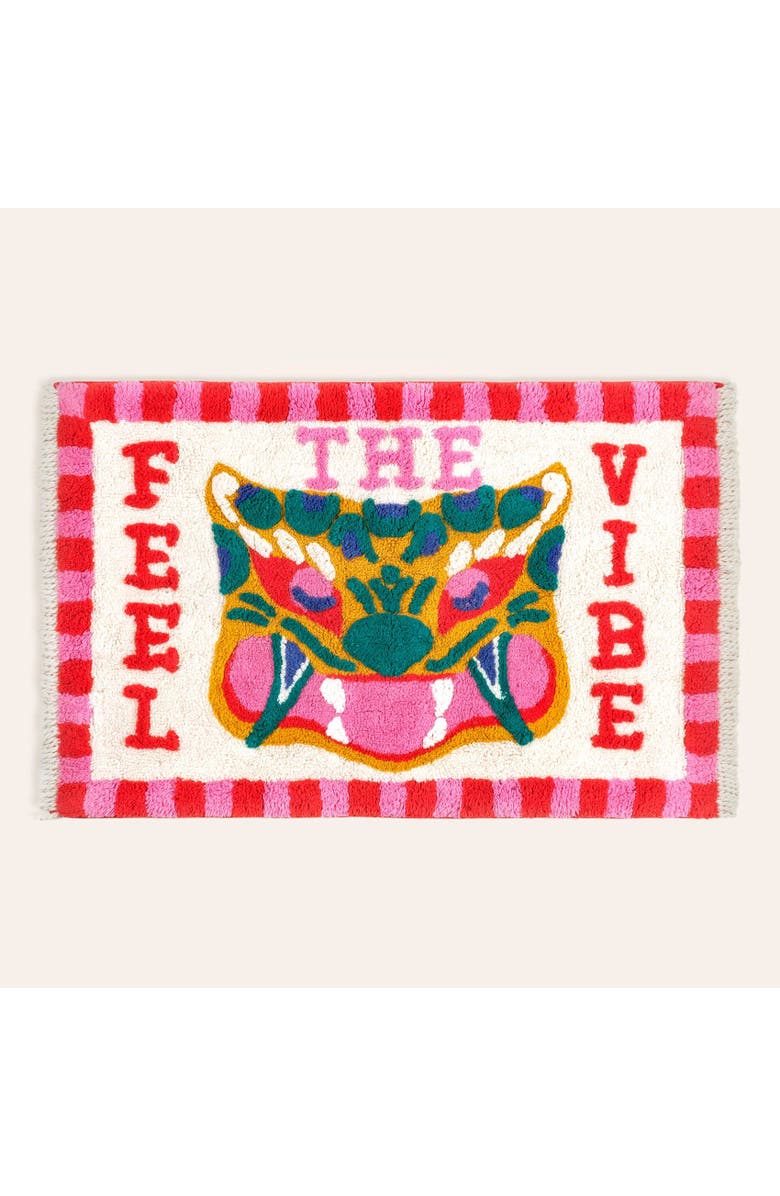 Zsa Zsa Zsu Punjab Tasseled 100% Cotton Bath Mat 24X35 In Vibe, Main, color, Red