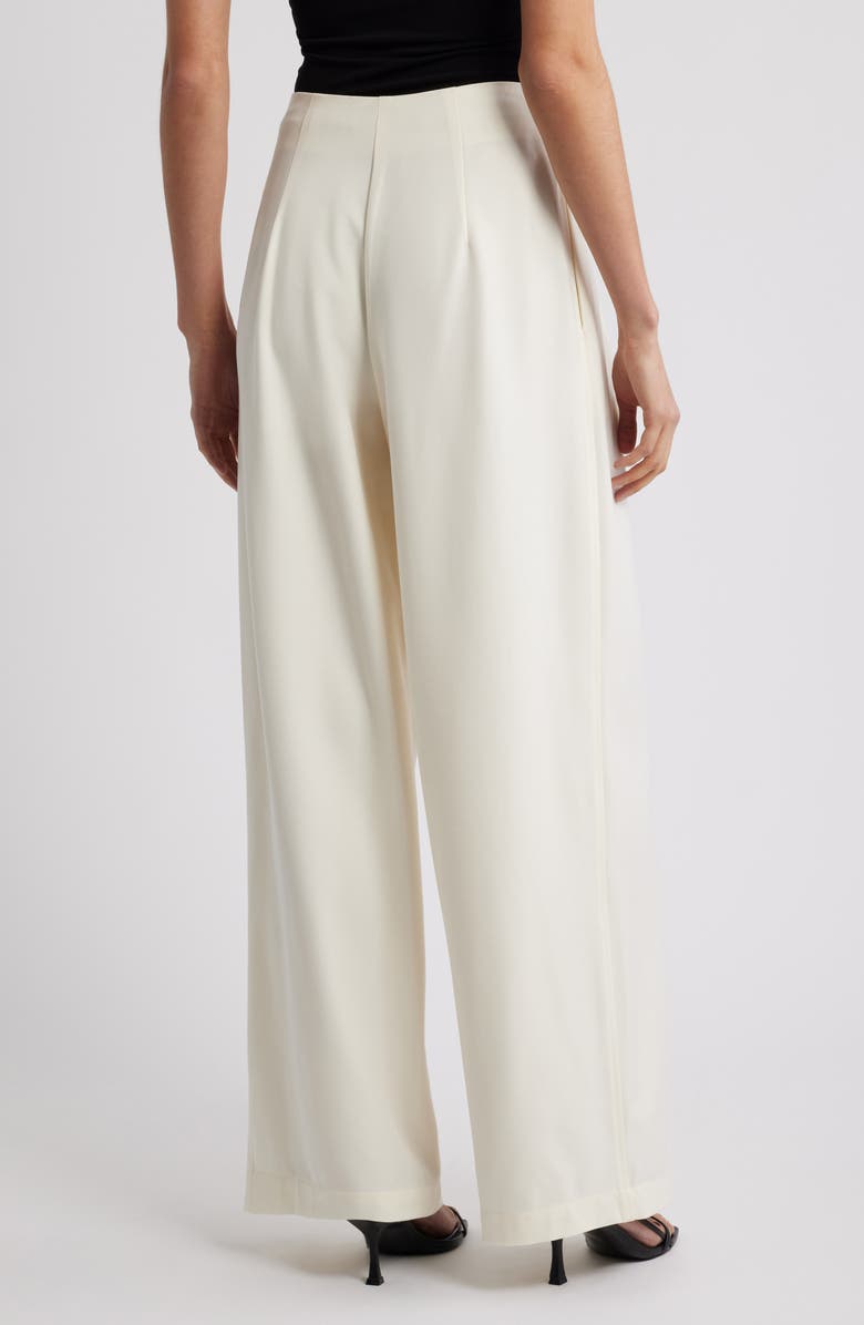 WAYF Mischa Clean Waist Pleated Wide Leg Pants, Alternate, color, Cream