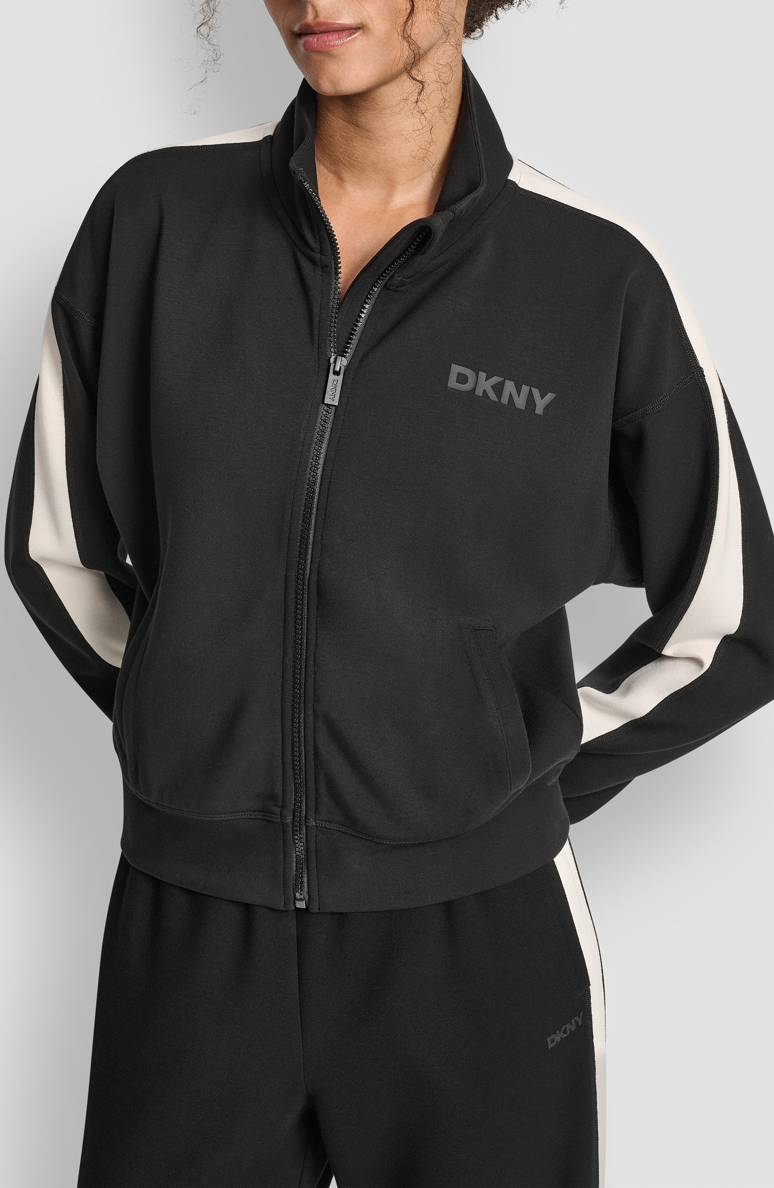 DKNY Stripe Full Zip Track Jacket