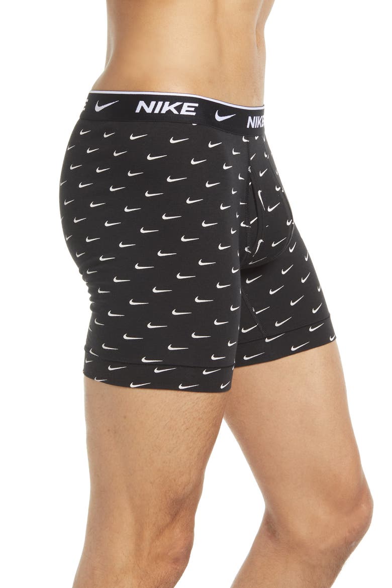 Dri-FIT Essential Assorted 3-Pack Stretch Cotton Boxer Briefs, Alternate, color, SWOOSH PRINT