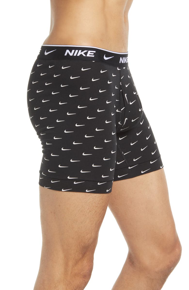 Nike Dri-FIT Essential Assorted 3-Pack Stretch Cotton Boxer Briefs, Alternate, color, Swoosh Print