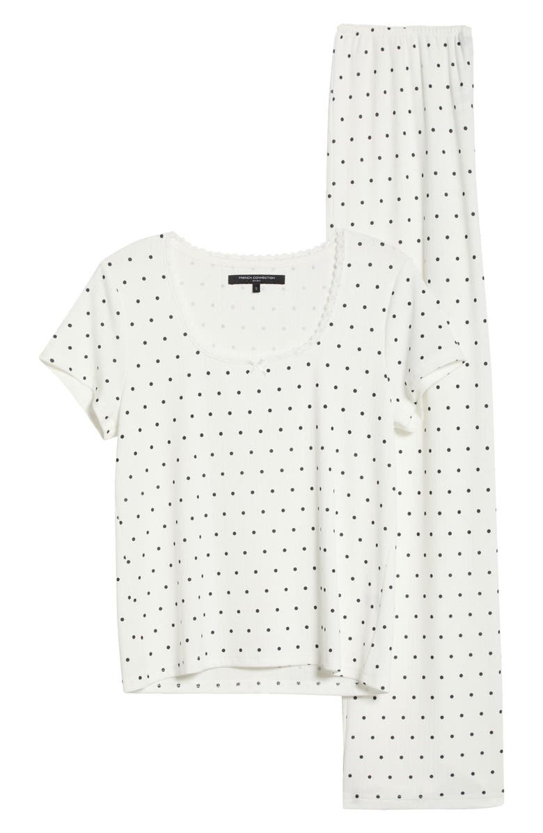 French Connection Print Pointelle Knit Pajamas, Alternate, color,