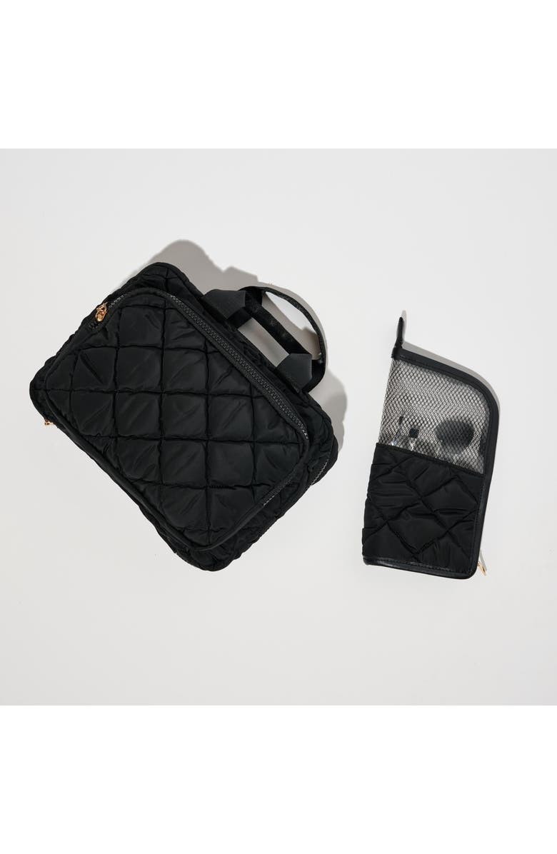URBAN EXPRESSIONS HANDBAGS Makeup MVP - Quilted Nylon Brush Holder, Alternate, color, Black