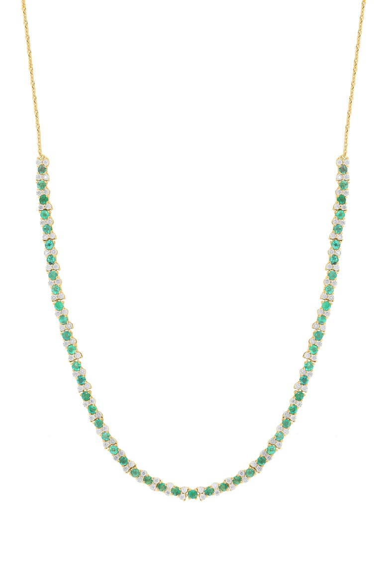 Emerald and Diamond Necklace, Main, color, GREEN