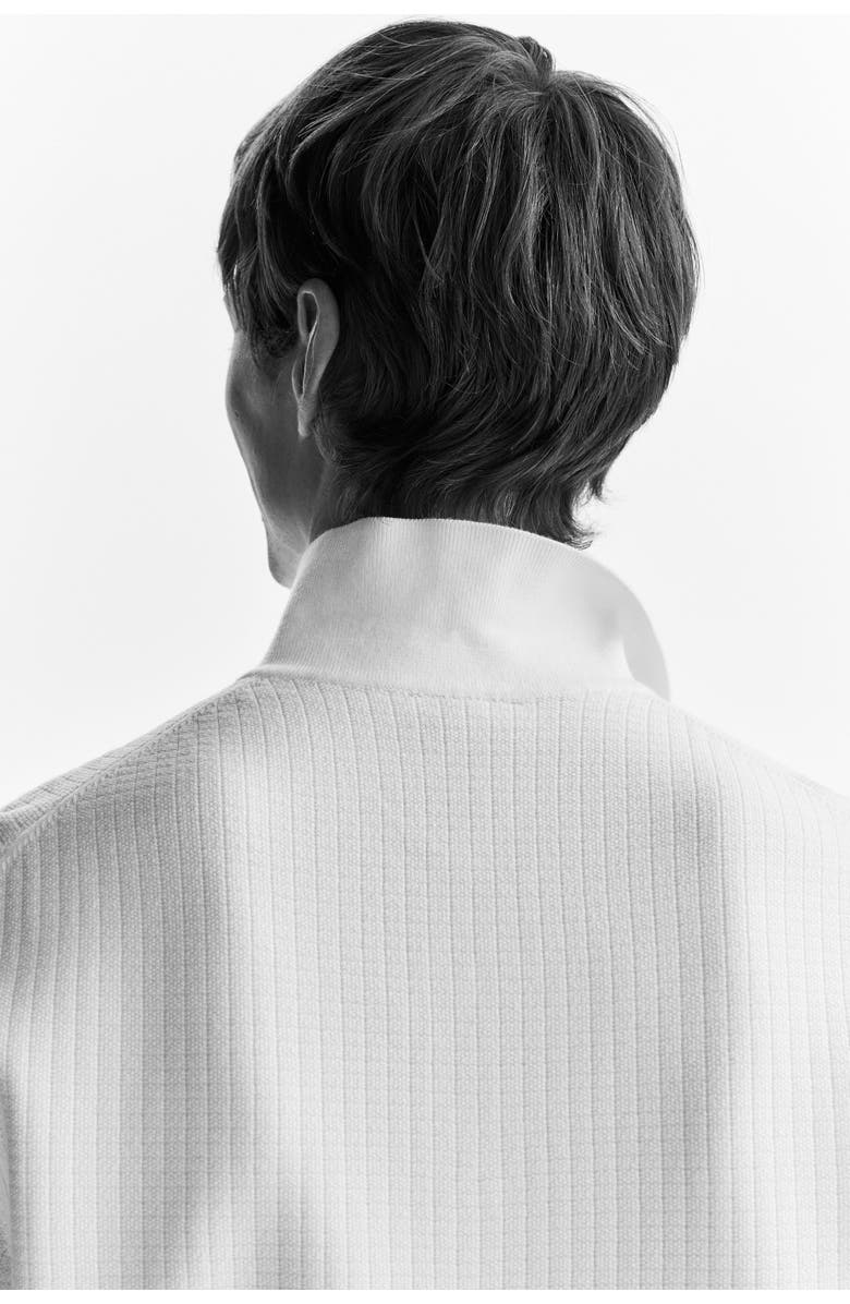 H&M Regular Fit Textured-knit Polo Shirt, Alternate, color, White