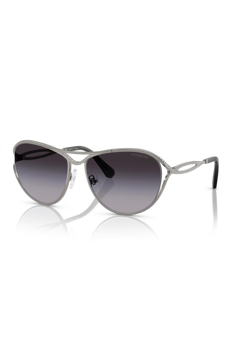 59mm Gradient Pilot Sunglasses, Alternate, color, GUNMETAL