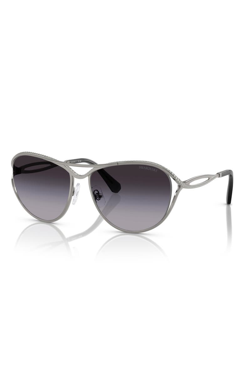 Swarovski 59mm Gradient Pilot Sunglasses, Alternate, color, Gunmetal
