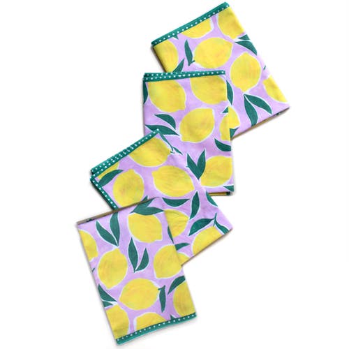 Supra Endura Lemon Print Organic Napkins In Multi