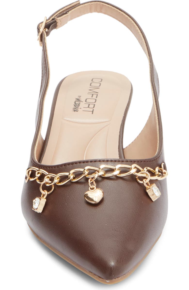 WILD DIVA LOUNGE Aleena Chain Slingback Pump, Alternate, color, Brown