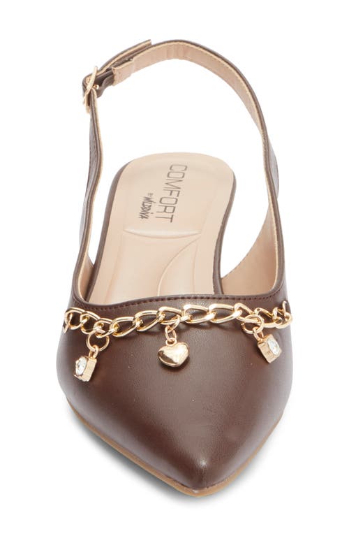 Wild Diva Lounge Aleena Chain Slingback Pump In Brown