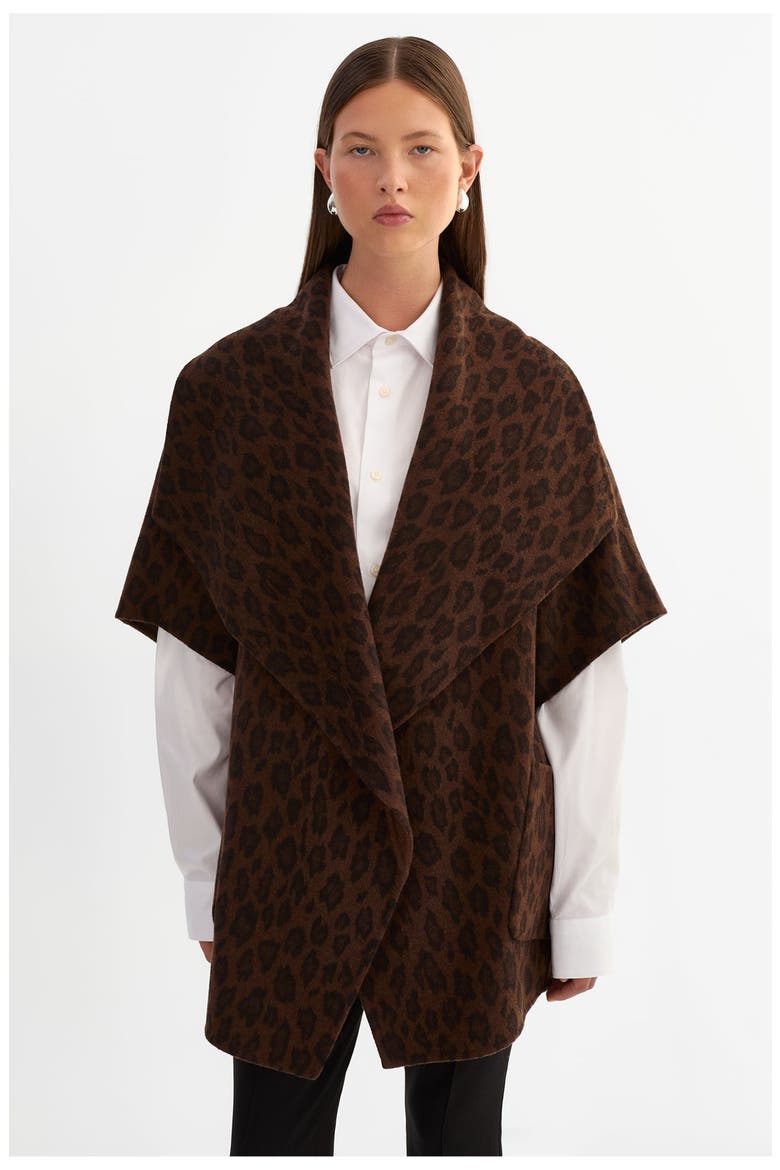 Penelope | Double Face Wool Coat, Alternate, color, Leopard