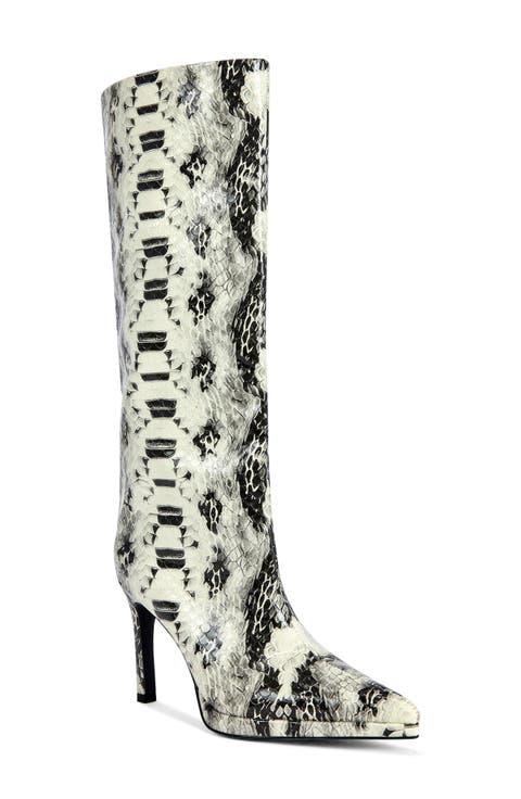 Barely Faux Snakeskin Knee High Boot