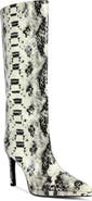 AZALEA WANG Barely Faux Snakeskin Knee High Boot